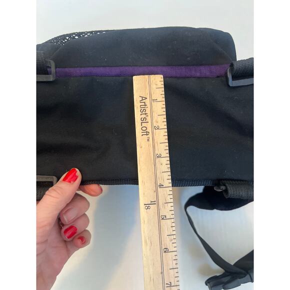Vintage 90s Jansport Fanny Pack Made in USA Hip Waist Bag 1990's Black & Purple - Picture 10 of 13